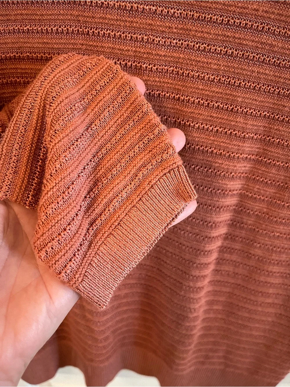 Loft Women's Dusty Rose/Terracotta/Clay Preppy Textured Casual Sweater, Med